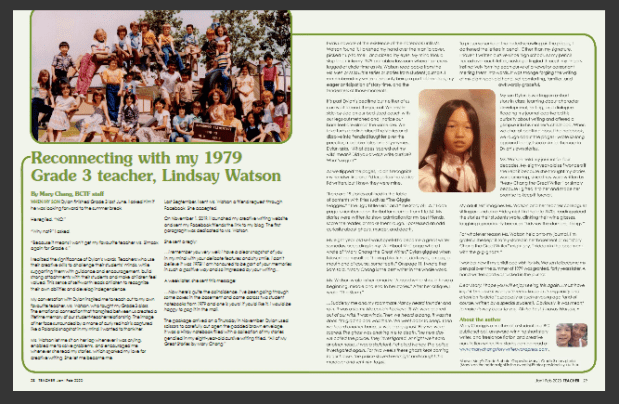 Reconnecting with my Grade 3 teacher